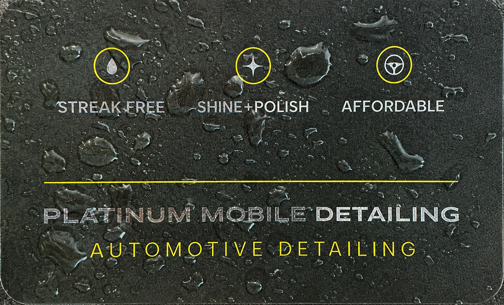 Platinum Mobile Detailing business card — back